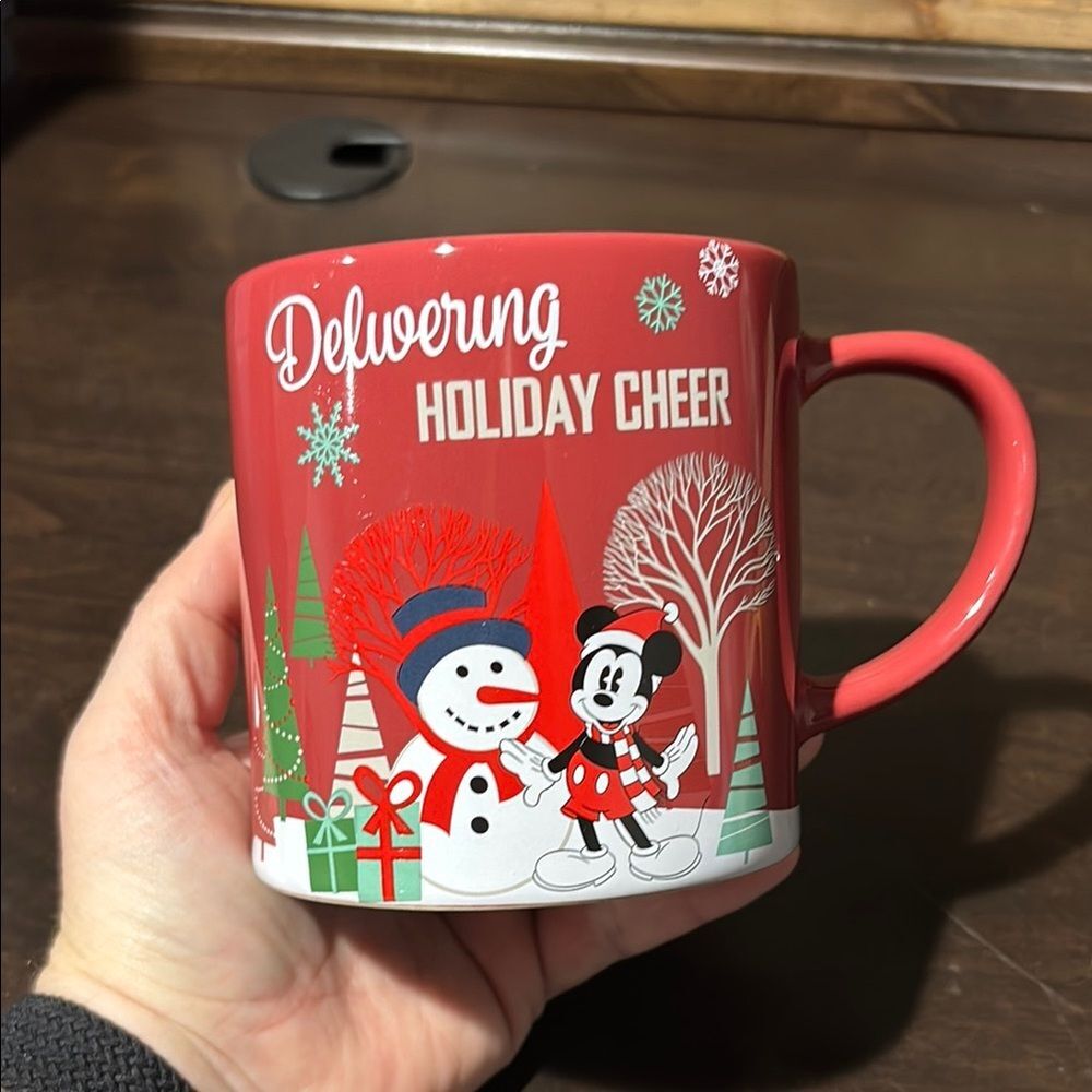 Disney Mickey Mouse Holiday MugCookie or Gift Holder Slot 16 Ounces